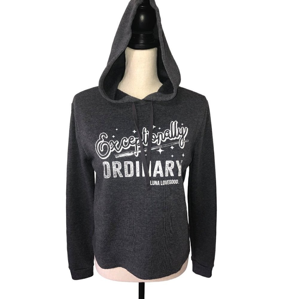 Luna Lovegood Size S Hoodie Gray Exceptionally Ordinary Harry Potter Long Sleeve